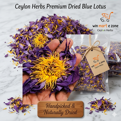 Bulk Organic Blue Lotus Petals and Stamens (1kg) - Premium Nymphaea Caerulea by Ceylon Herbs
